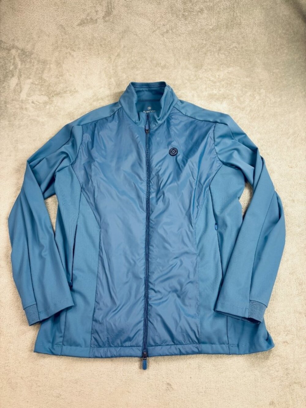 G/FORE Stretch Tech Interlock Performer Golf Jacket Mens Large Blue Mock Neck